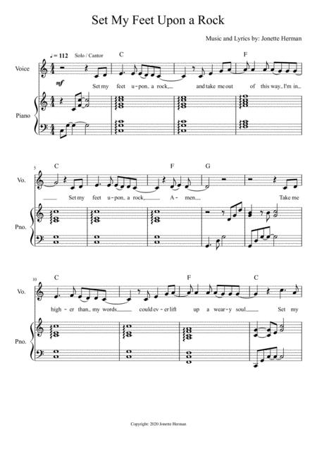 Set My Feet Upon A Rock Piano Guitar And Vocal Sheet Music