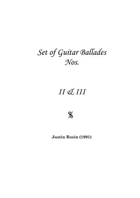 Set Of Guitar Ballades No 2 In G Minor Sheet Music