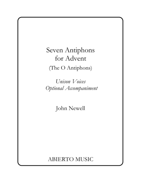 Seven Antiphons For Advent Sheet Music