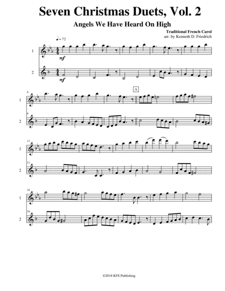 Free Sheet Music Seven Christmas Duets Vol 2