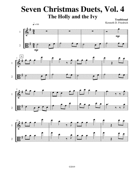 Free Sheet Music Seven Christmas Duets Vol 4