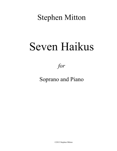 Free Sheet Music Seven Haikus For Soprano And Piano