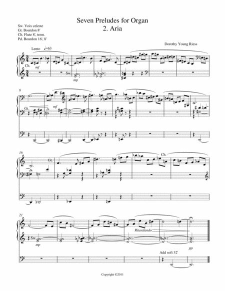 Seven Preludes For Organ 2 Aria Sheet Music