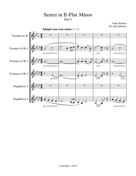 Sextet In E Flat Minor Part I Adagio Ma Non Tanto Allegro Molto Sheet Music