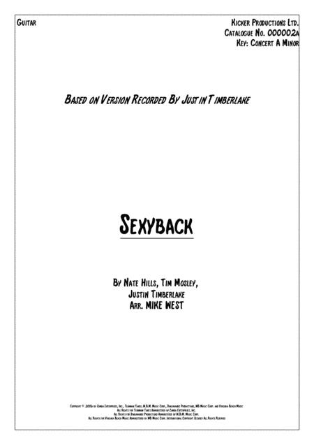 Free Sheet Music Sexyback Guitar