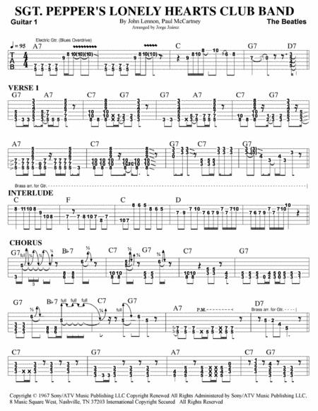 Sgt Pepper Lonely Hearts Club Band Guitar Tab Sheet Music