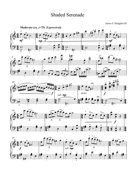 Free Sheet Music Shaded Serenade