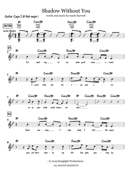 Free Sheet Music Shadow Without You