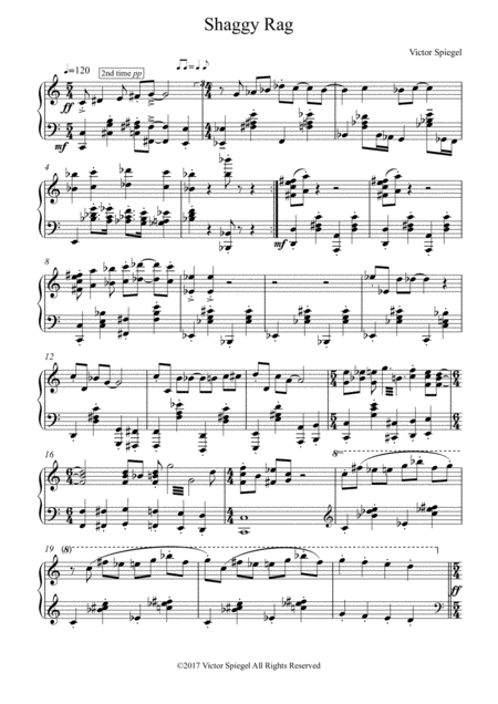 Free Sheet Music Shaggy Rag