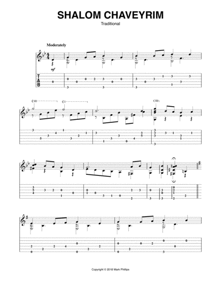 Free Sheet Music Shalom Chaveyrim