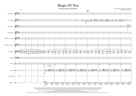 Free Sheet Music Shape Of You For Percussion Ensemble