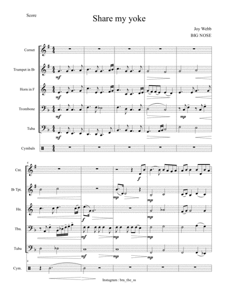 Share My Yoke Brass Quintet Sheet Music