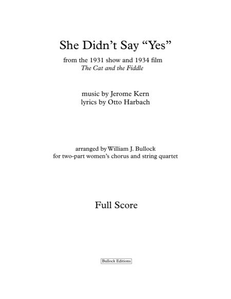 Free Sheet Music She Didnt Say Yes Full Score Parts