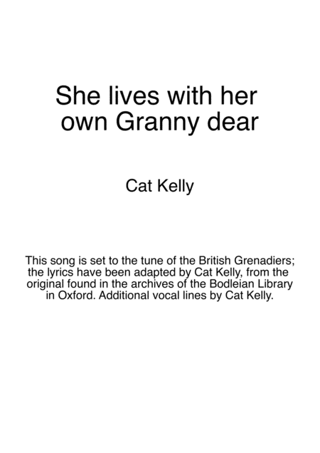 Free Sheet Music She Lives With Her Own Granny Dear