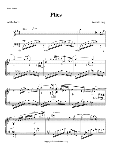 Free Sheet Music Sheet Music For Ballet Class Plies From Ballet Etudes Album By Robert Long