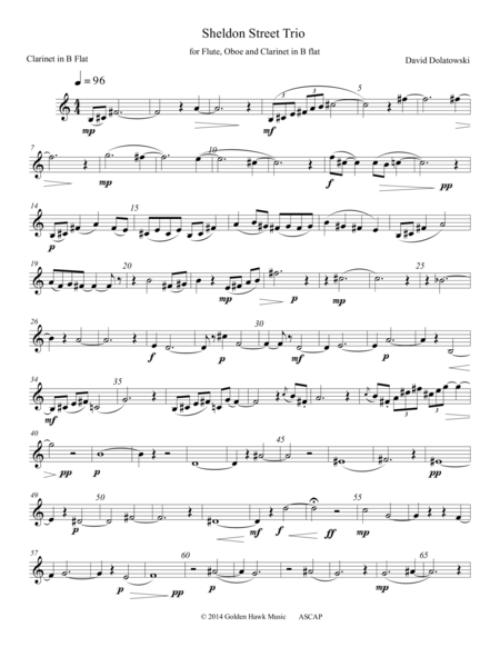 Free Sheet Music Sheldon Street Trioclarinet Part