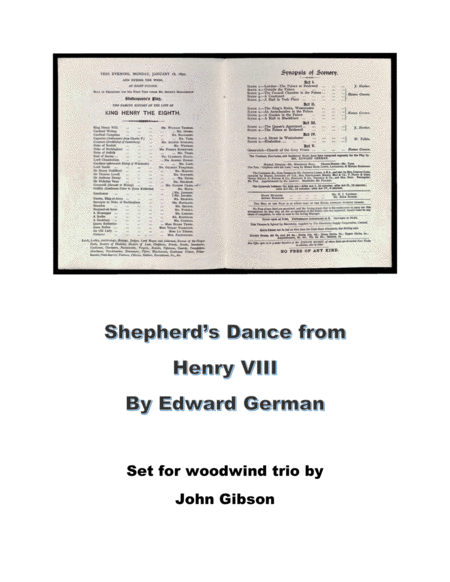 Shepherds Dance From Henry Viii For Woodwind Trio Sheet Music