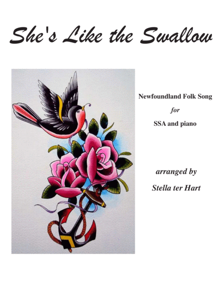 Shes Like The Swallow For Ssa Choir And Piano Newfoundland Folk Song Ballad Sheet Music