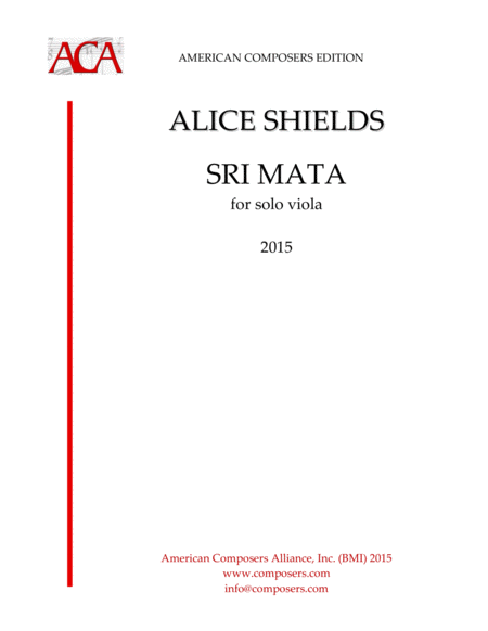 Free Sheet Music Shields Sri Mata