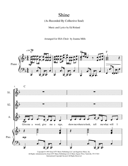 Shine As Recorded By Collective Soul Sheet Music