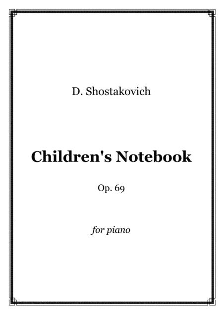 Free Sheet Music Shostakovich Childrens Notebook Op 69 Piano Solo