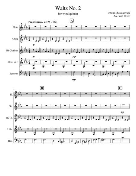 Free Sheet Music Shostakovich Waltz No 2