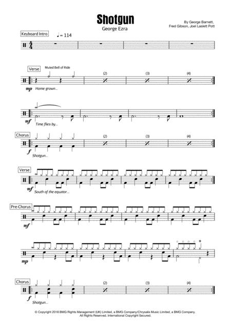 Shotgun Drum Score Sheet Music