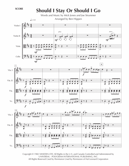 Should I Stay Or Should I Go Sheet Music