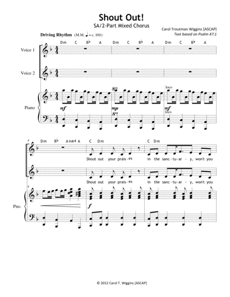 Shout Out Sheet Music