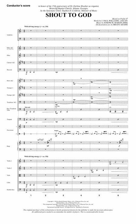 Free Sheet Music Shout To God Full Score