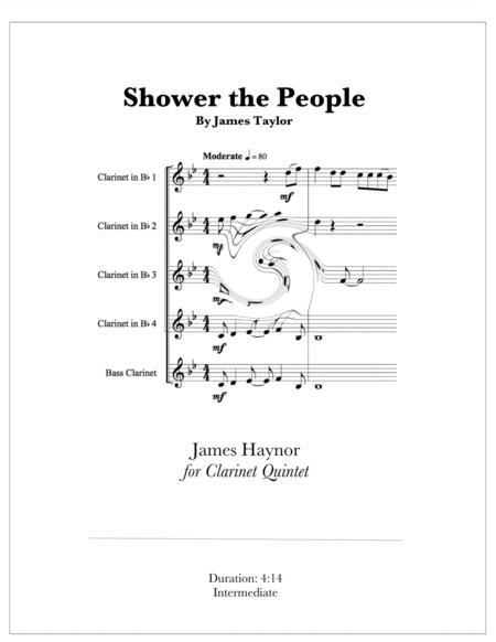 Shower The People For Clarinet Quintet Sheet Music