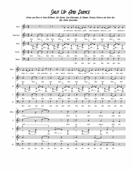 Free Sheet Music Shut Up And Dance By Walk The Moon