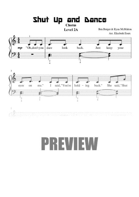 Shut Up And Dance Level 2a Sheet Music