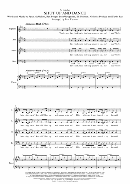 Shut Up And Dance Satb Acc Sheet Music