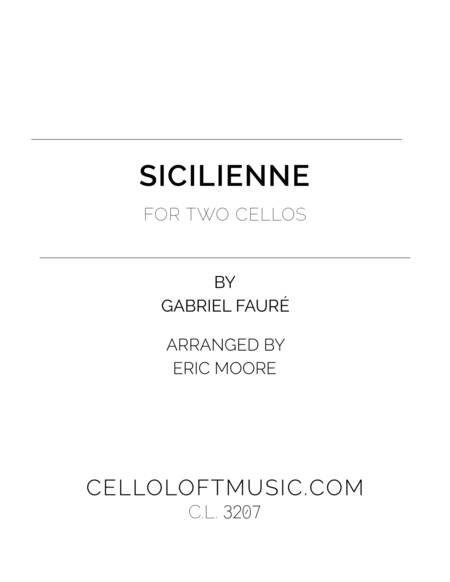 Sicilienne For Two Cellos Sheet Music