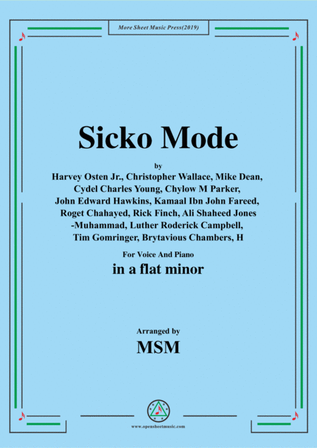 Free Sheet Music Sicko Mode In A Flat Minor For Voice And Piano