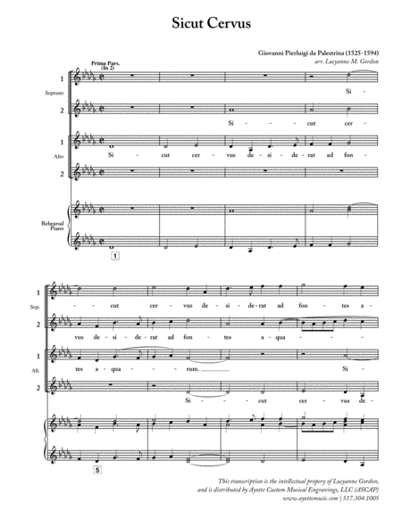 Free Sheet Music Sicut Cervus