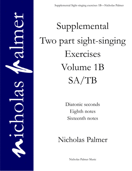 Free Sheet Music Sight Singing Exercises For Two Part Choirs Vol 1b Eighth And Sixteenth Notes