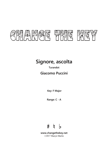 Free Sheet Music Signore Ascolta F Major