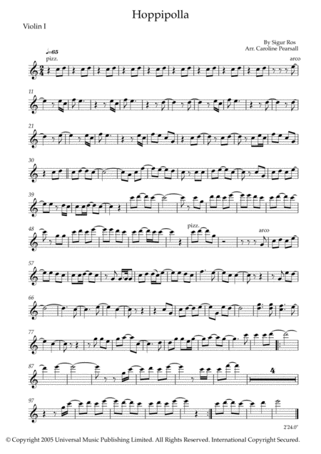 Sigur Ros Hoppipolla String Quartet Sheet Music