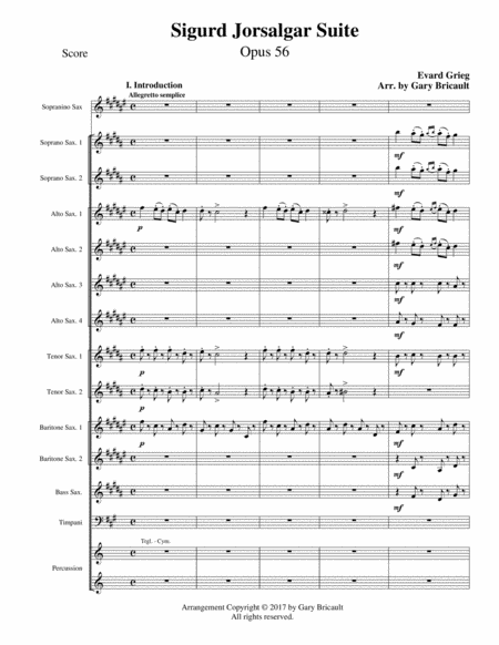 Sigurd Jorsalgar Suite Opus 57 Sheet Music