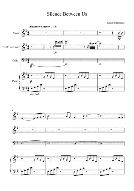 Free Sheet Music Silence Between Us