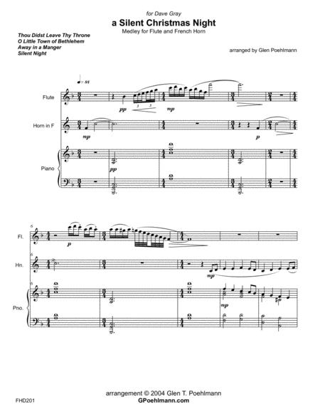 Free Sheet Music Silent Christmas Night Medley Flute Horn With Piano Accompaniment