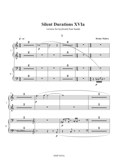 Free Sheet Music Silent Durations Xvia