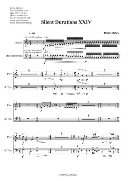 Free Sheet Music Silent Durations Xxiv