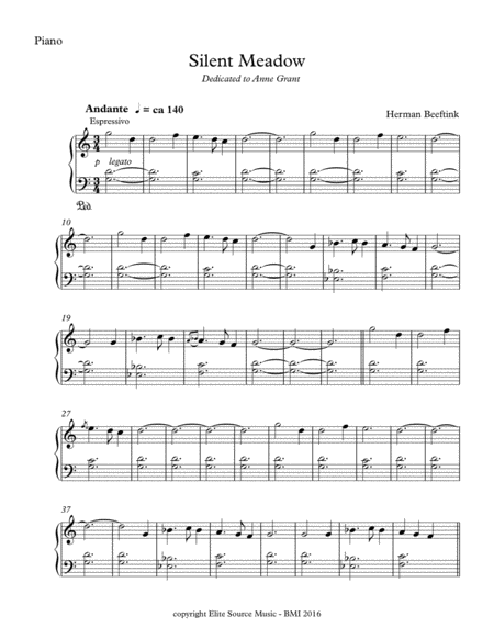 Free Sheet Music Silent Meadow