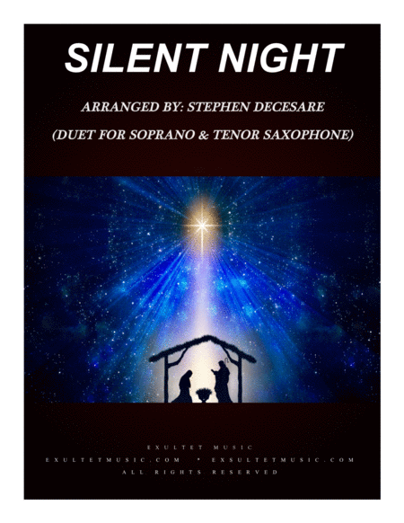 Silent Night Duet For Soprano And Tenor Saxophone Sheet Music