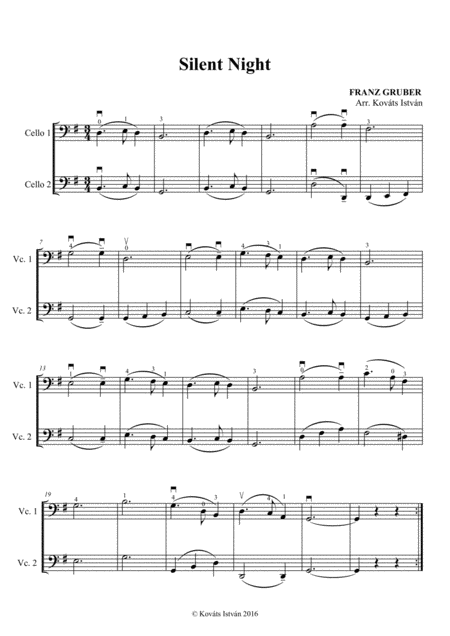 Silent Night For 2 Cellos Sheet Music