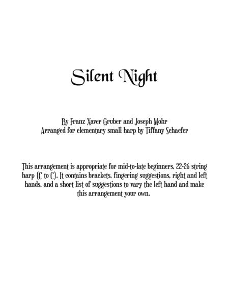 Free Sheet Music Silent Night For Easy Small Harp
