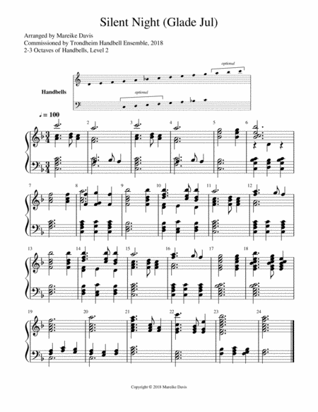 Free Sheet Music Silent Night Glade Jul